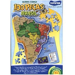 Quebra Cabeças Mapa Do Brasil 100 Peças - Toyster