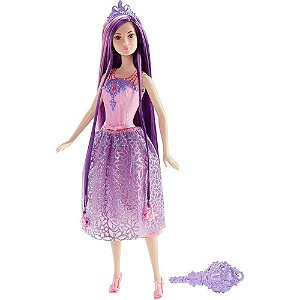 Boneca Barbie Princesa Cabelo Longo Roxo - Mattel