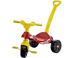 Triciclo Infantil Meninas Gatinha Som Luz 2 Em 1 Com Pedal