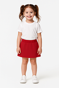 SHORTS SAIA INFANTIL MENINA EM MOLETOM DE ALGODÃO