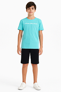 CAMISETA JUVENIL MASCULINA EM MEIA MALHA COM ESTAMPA RITMO URBANO