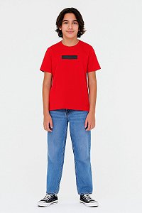 CAMISETA JUVENIL MASCULINA EM MEIA MALHA COM ESTAMPA