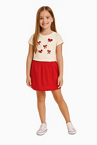 CONJUNTO INFANTIL MENINA BLUSA E SAIA COTTON GLITTER TRICK NICK TAM  10