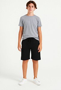 BERMUDA INFANTIL EM GORGURINHO COM CÓS FRANZIDO E BOLSO LATERAL