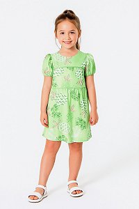 VESTIDO CURTO INFANTIL ESTAMPADO COM MANGA BALONÊ