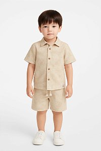 CONJUNTO TECIDO PLANO LINHO TAM 3 MENINO