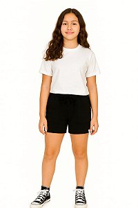 SHORTS COM BOLSOS E CADARÇO EM MOLETOM TAM 3