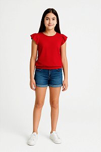 BLUSA INFANTIL MENINA MALHA FLORENCE VISCOSE
