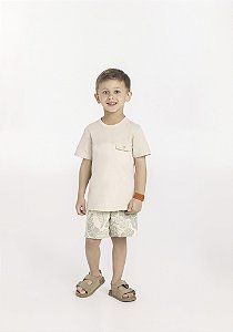 CONJUNTO INFANTIL MENINO COM CAMISETA E BERMUDA LINHO TAM 6
