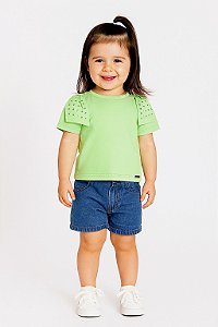 BLUSA MEIA MALHA PENTEADA VERDE NOW TAM 3