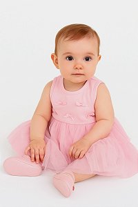 VESTIDO INFANTIL TRICK NICK EM COTTON LEVE E TULE