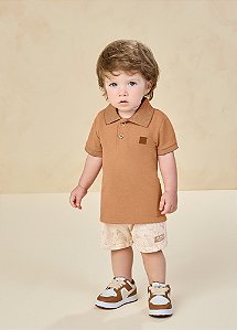CONJUNTO INFANTIL MASCULINO EM PIQUET COM POLO E BERMUDA