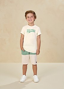 CONJUNTO INFANTIL EM MEIA MALHA E MOLETINHO COM ESTAMPA 3D  TAM 4