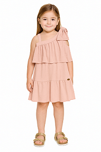 Vestido Infantil Menina em Tecido Macio com Detalhe nos Ombros