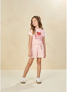 Conjunto com Blusa e Shorts em Moletinho Leve  TAM 6