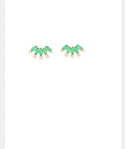 Brinco Dourado com Zircônia Cristal e Navete