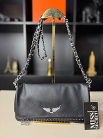 Bolsa Zadig de Couro Preta