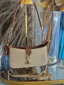 Bolsa YSL Palha com Couro Elegante