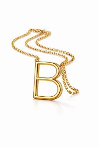 Colar Letra B Dourado Elegante
