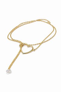 Colar de Coração Dourado Feminino