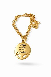 Colar Feminino Pingente Redondo Dourado