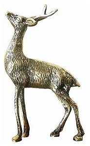 Veado Em Bronze Coleções Animais Selvas Bicho Decoração Mato*