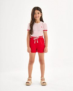 Conjunto Somnii Cropped Listrado e Shorts com Cinto em Corda 1 ao 12