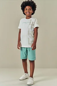 Conjunto Luc.boo Camiseta Manga Curta e Bermuda Menino 4 ao 12