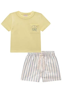 Conjunto Luc.boo Bebê Camiseta Bolso Estampado Bermuda Linho - P ao GG