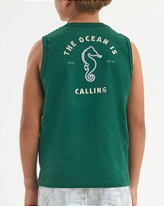 Conjunto Onda Marinha regata minimalista e bermuda d’água estampada 4 ao 10