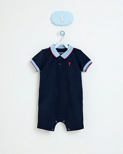 Macacão Onda Marinha gola polo com logo bordado P ao G