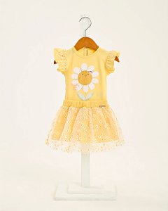 Conjunto Somnii Blusinha Florzinha e Saia tule P ao 3
