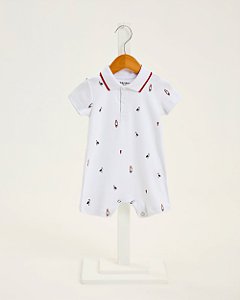 Macacão Onda Marinha Gola Polo Estampado 100% Algodão P ao G