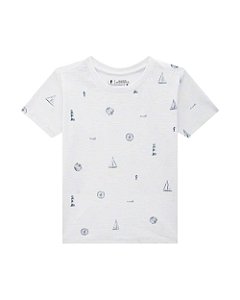 Camiseta Onda Marinha Malha Flamê Barcos Algodão 1 ao 10