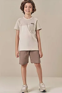 Conjunto Luc.boo Camiseta com Bolso e Bermuda Sarja - 6 ao 10