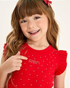 Blusa Infantil Somnii Canelada com Brilhos – 4 ao 14