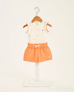 Conjunto Infantil Somnii Regata Florzinha e Shorts Moletom – P ao 3