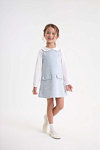 Vestido Somnii Infantil em Malha Tweed com Detalhes em Pérola - 4 ao 12