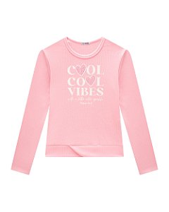 Blusa Nina Go Manga Longa Canelada Strass - 14 ao 18