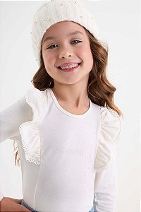 Blusa Somnii Manga Longa com Brilho e Babados - 4 ao 12