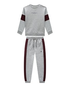 Conjunto Moletom Onda Marinha Faixa 4 ao 10