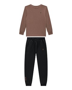 Conjunto Onda Marinha Camiseta manga longa 4 ao 16