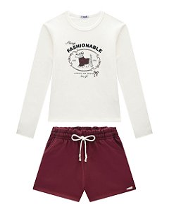 Conjunto Infantil Nina Go Blusa e Shorts - 4 ao 16