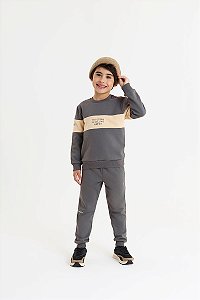 Conjunto Onda Marinha Moletom Flanelado Recortes Infantil - 4 ao 10