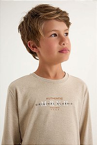 Camiseta Onda Marinha Manga Longa Estampada - 4 ao 10