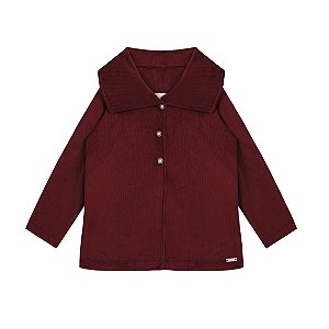 Casaco Kiki Infantil Veludo Cotelê com Botões Dourados - 6 ao 12