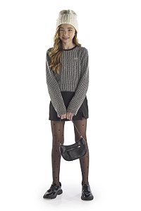 Conjunto Menina Anjo Brilho Shorts Saia 12 ao 18