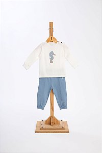 Conjunto Onda Marinha Baby Malha e Moletom P ao 3