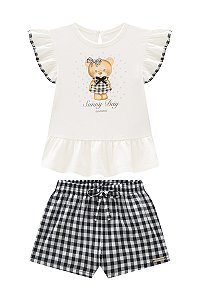 Conjunto Somnii Bata Xadrez Aplique Brilhos P ao GG