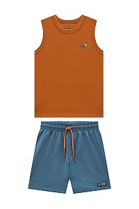 Conjunto Onda Marinha Regata Bermuda D'água Texturizada 1 ao 10